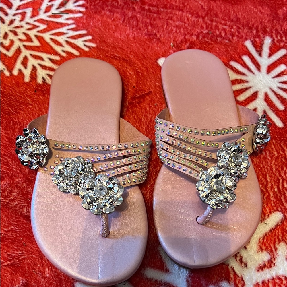 Elegant Pink Embellished Sandals